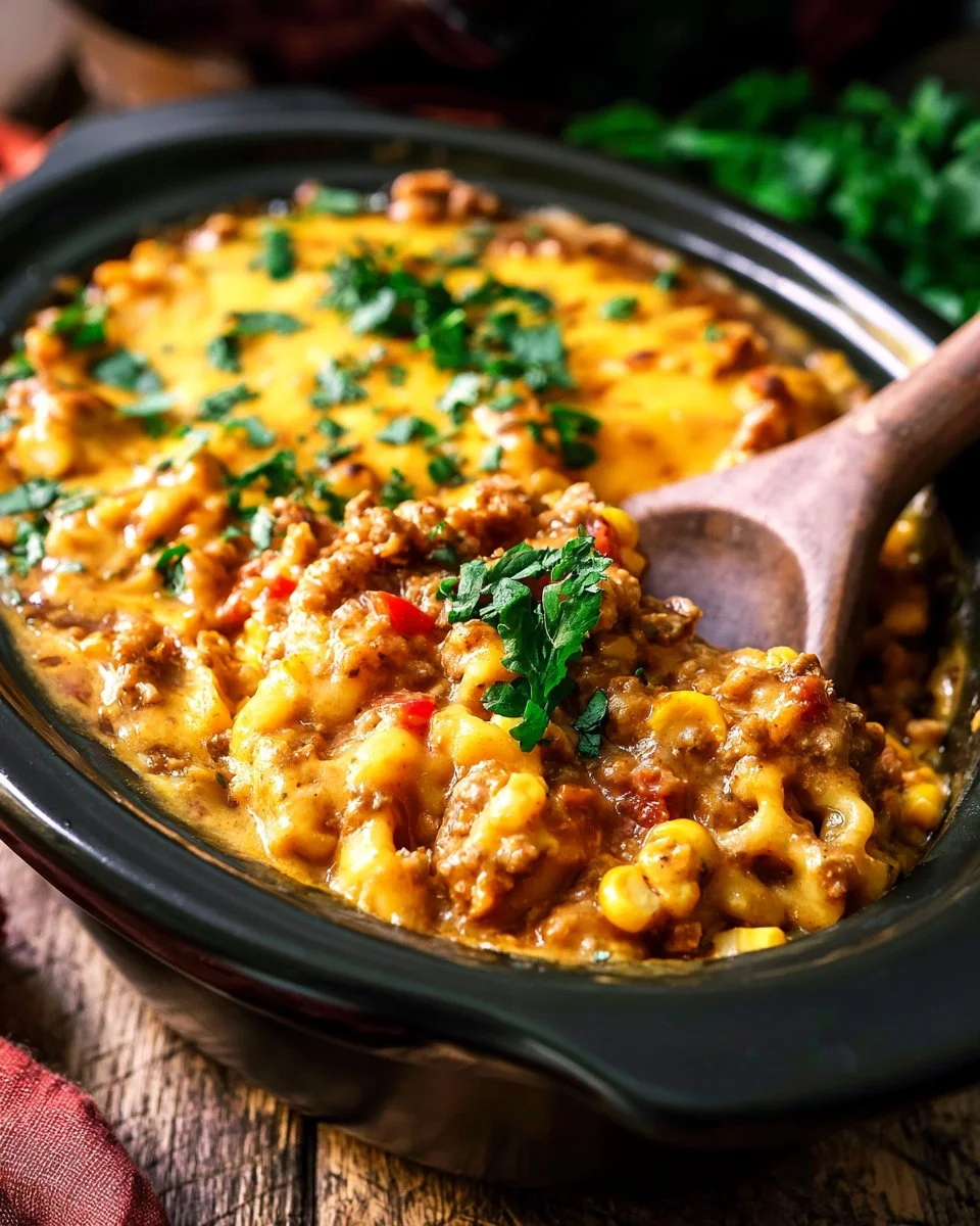 Slow Cooker Ground Beef Casserole Recipe