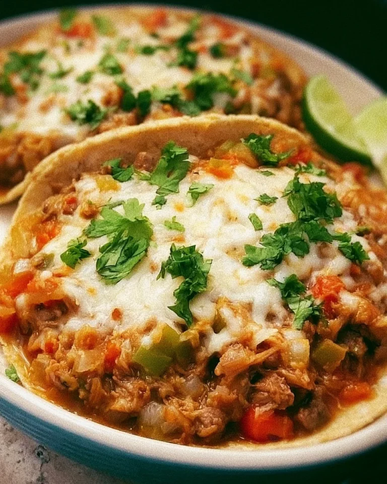Slow cooker shredded beef tacos with toppings