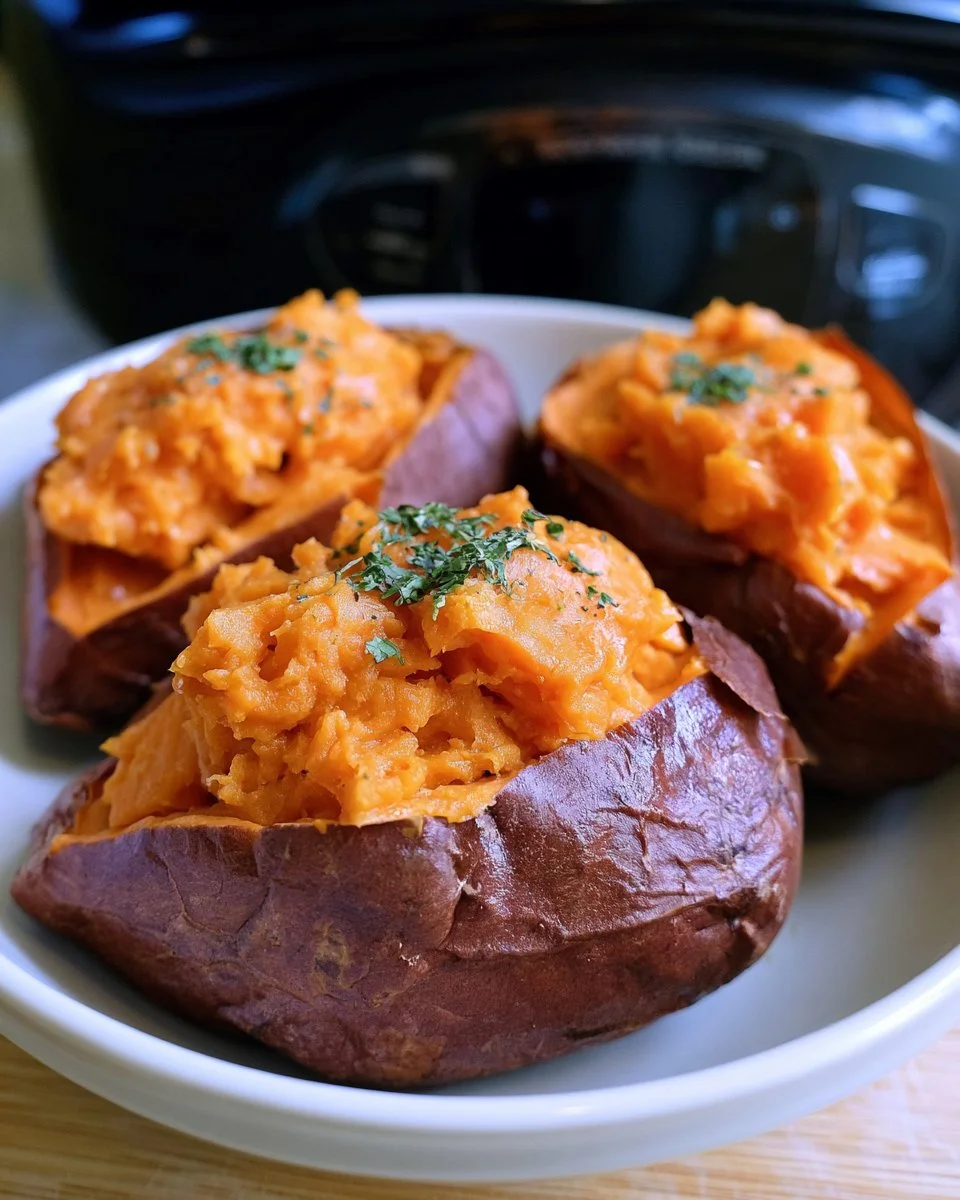 Deliciously cooked Crockpot sweet potatoes served in a bowl